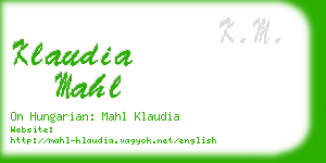 klaudia mahl business card